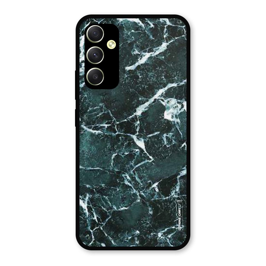 Dark Green Marble Metal Back Case for Galaxy A34
