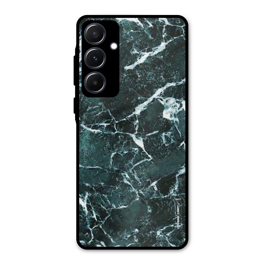 Dark Green Marble Metal Back Case for Galaxy A55