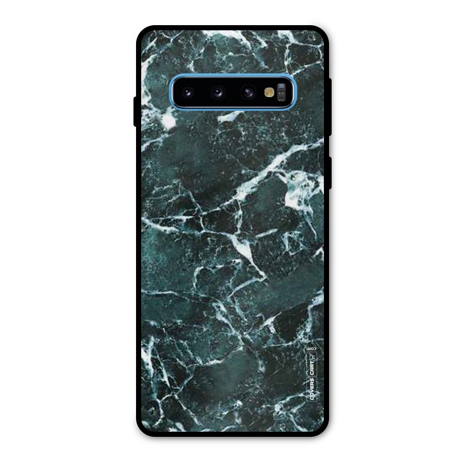 Dark Green Marble Metal Back Case for Galaxy S10