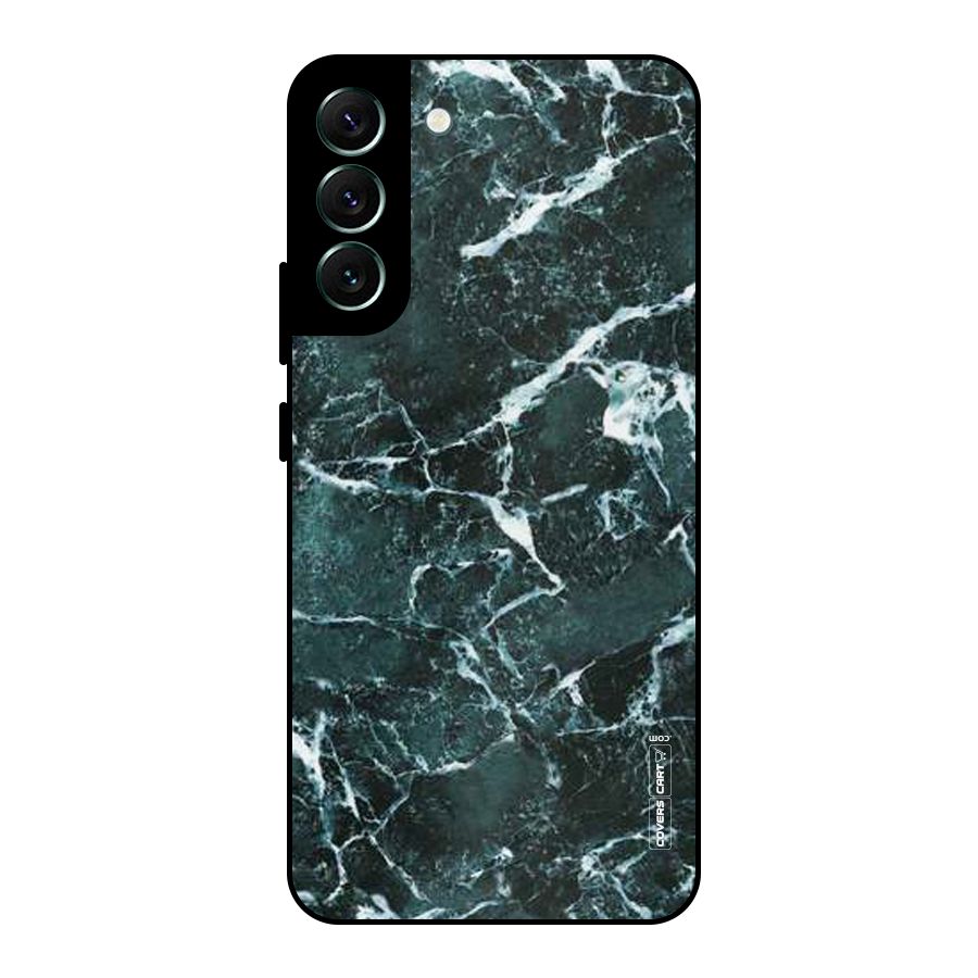 Dark Green Marble Metal Back Case for Galaxy S22 Plus 5G