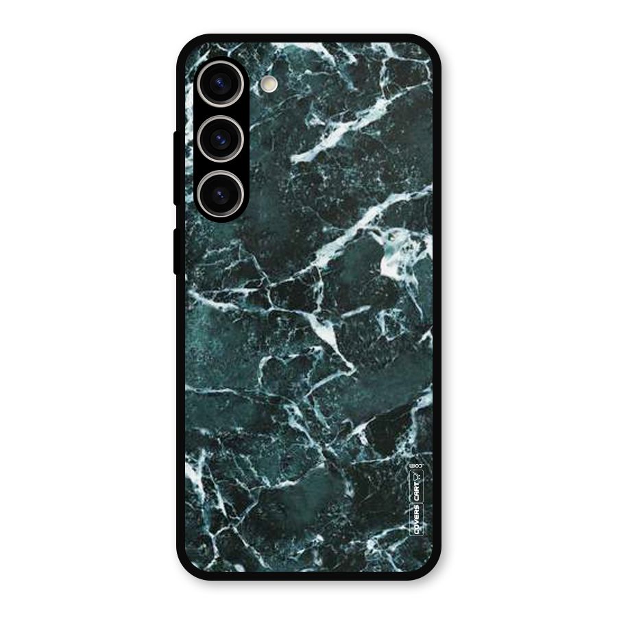 Dark Green Marble Metal Back Case for Galaxy S23 Plus