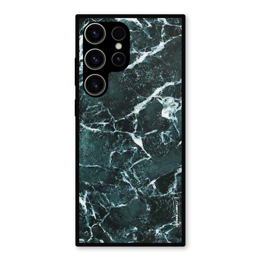 Dark Green Marble Metal Back Case for Galaxy S23 Ultra