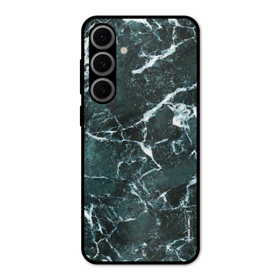Dark Green Marble Metal Back Case for Galaxy S24 FE