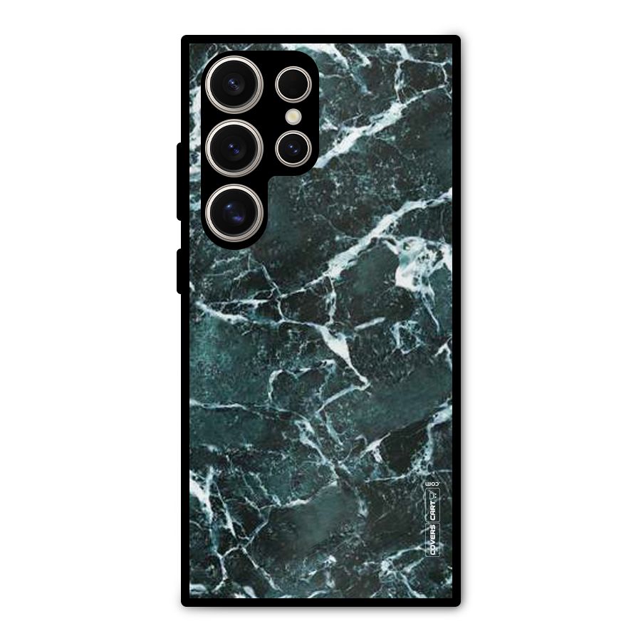 Dark Green Marble Metal Back Case for Galaxy S24 Ultra