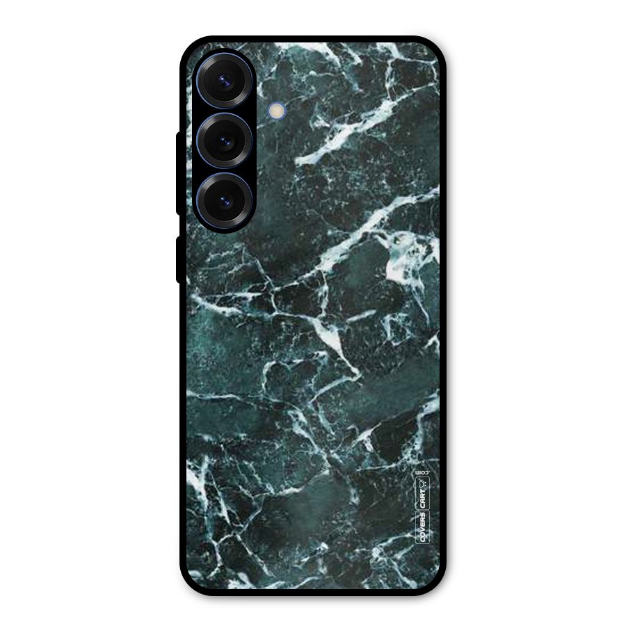 Dark Green Marble Metal Back Case for Galaxy S25 Plus