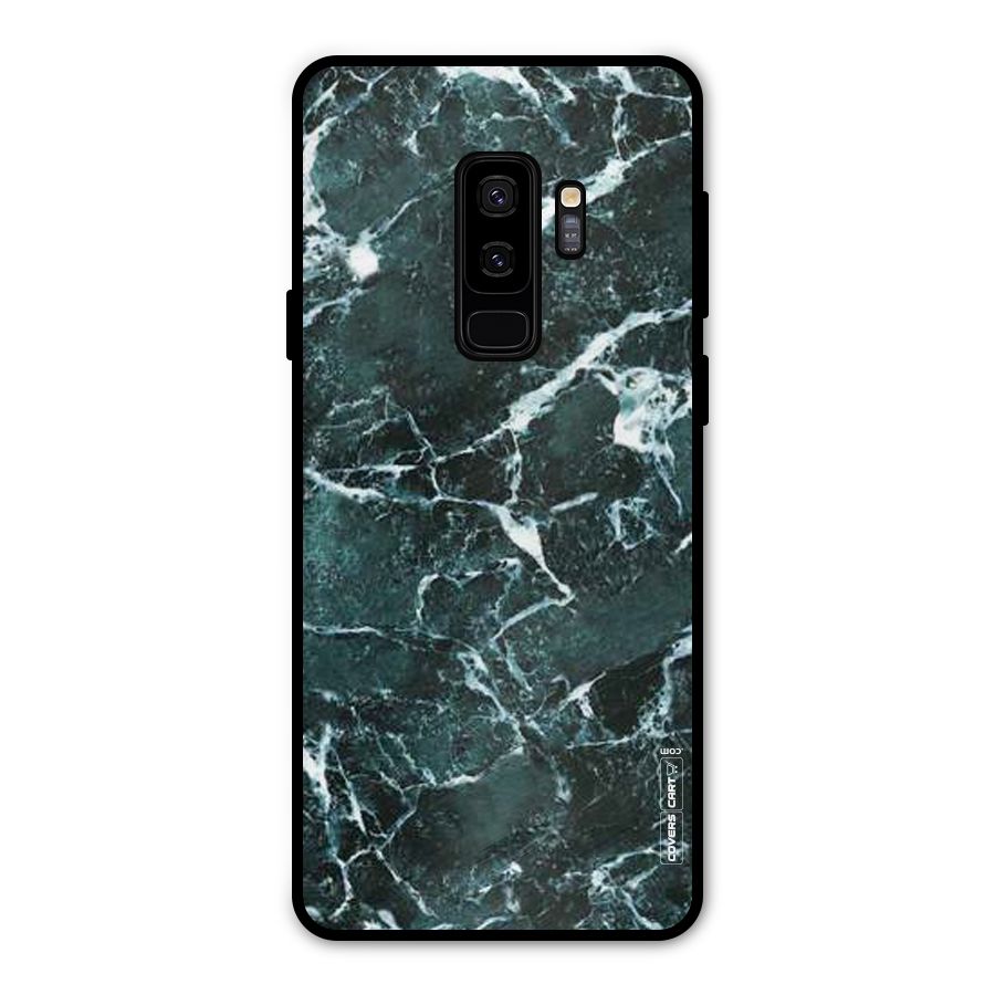 Dark Green Marble Metal Back Case for Galaxy S9 Plus