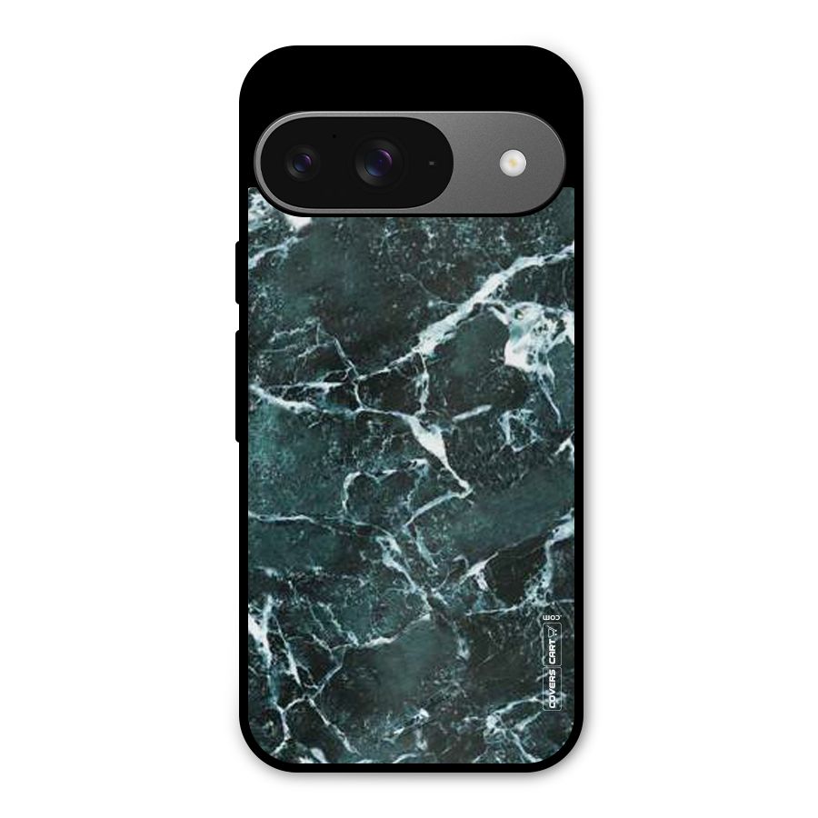 Dark Green Marble Metal Back Case for Google Pixel 9