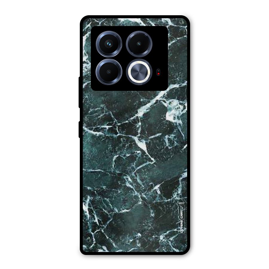 Dark Green Marble Metal Back Case for Infinix Note 40 5G