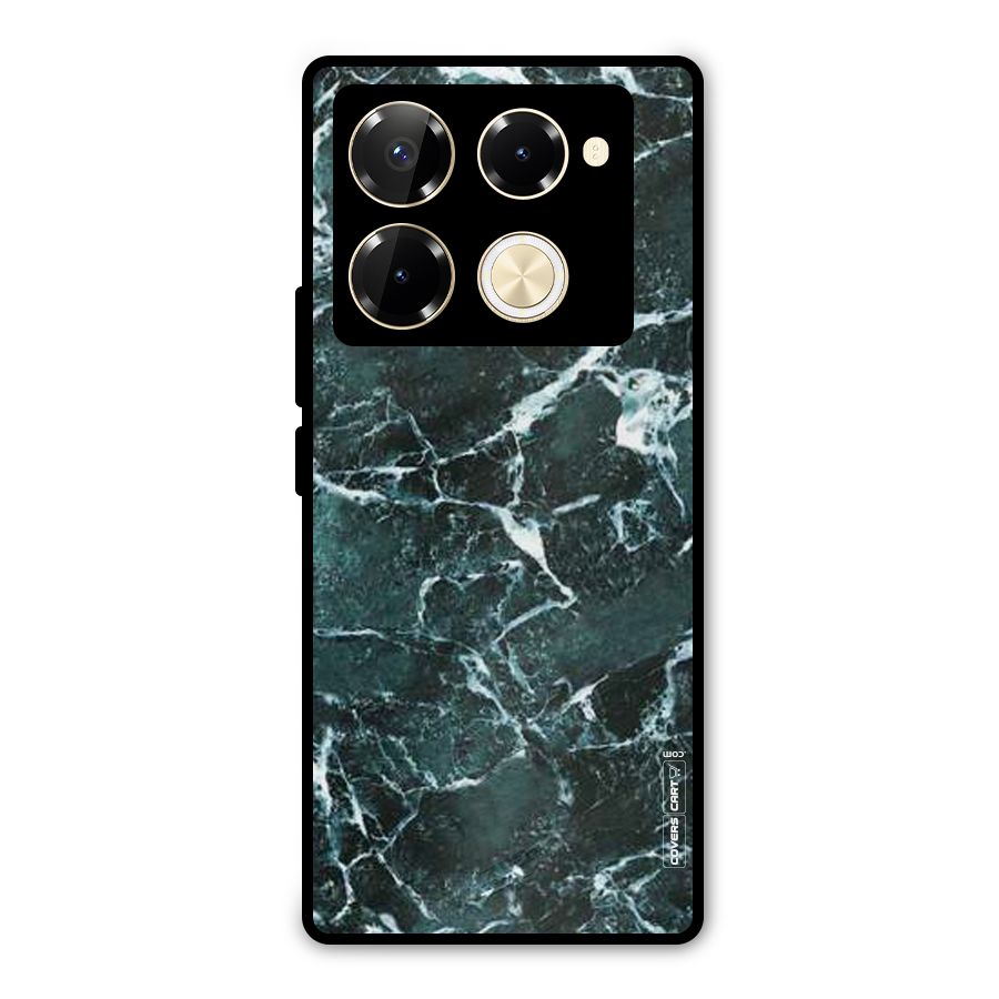 Dark Green Marble Metal Back Case for Infinix Note 40 Pro Plus