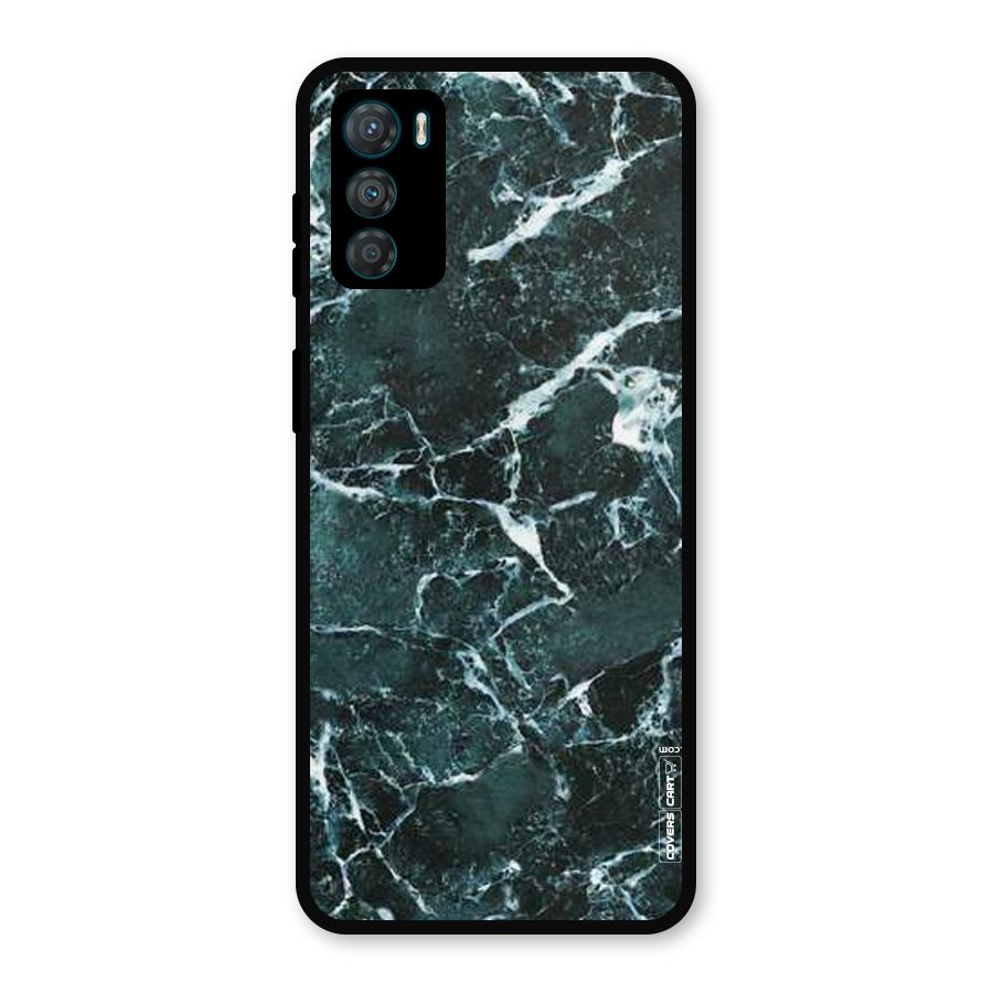 Dark Green Marble Metal Back Case for Moto G42
