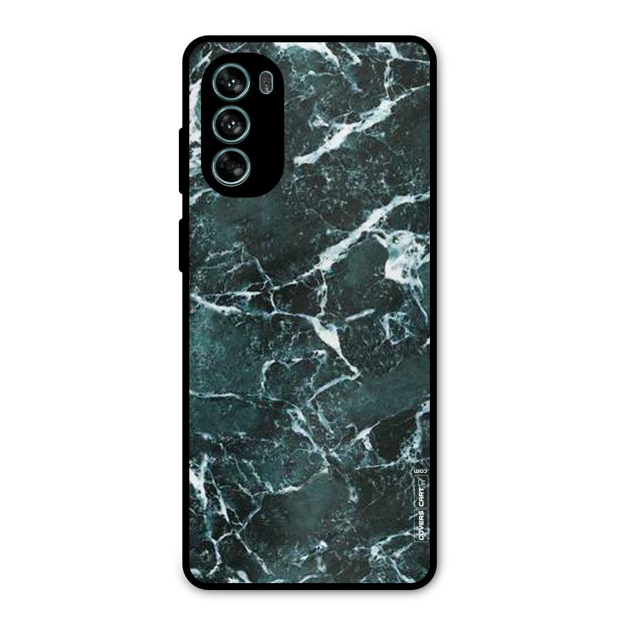 Dark Green Marble Metal Back Case for Moto G62