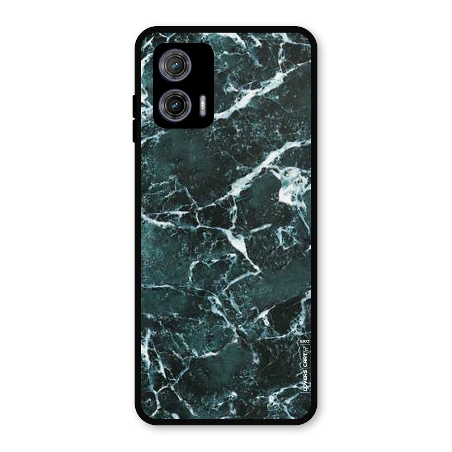 Dark Green Marble Metal Back Case for Moto G73