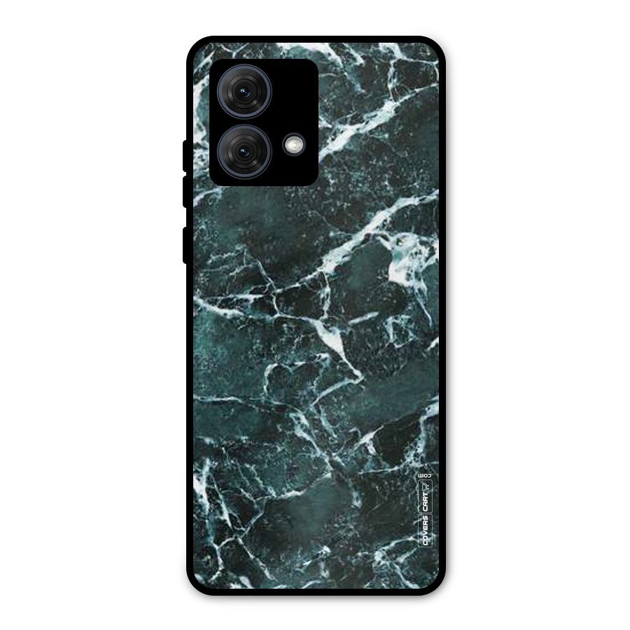 Dark Green Marble Metal Back Case for Moto G84