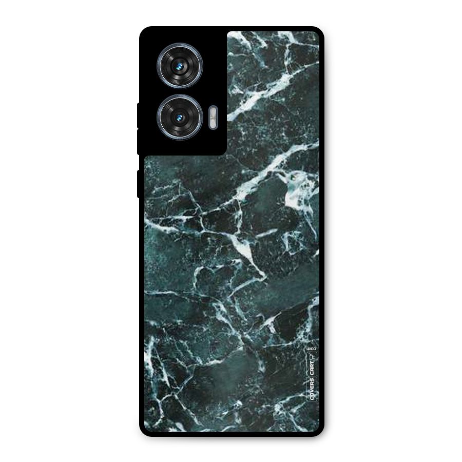 Dark Green Marble Metal Back Case for Motorola Edge 50 Fusion