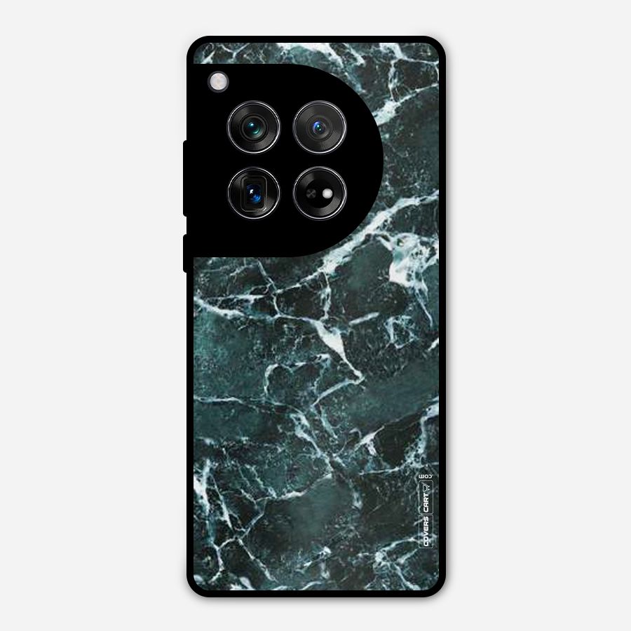 Dark Green Marble Metal Back Case for OnePlus 12