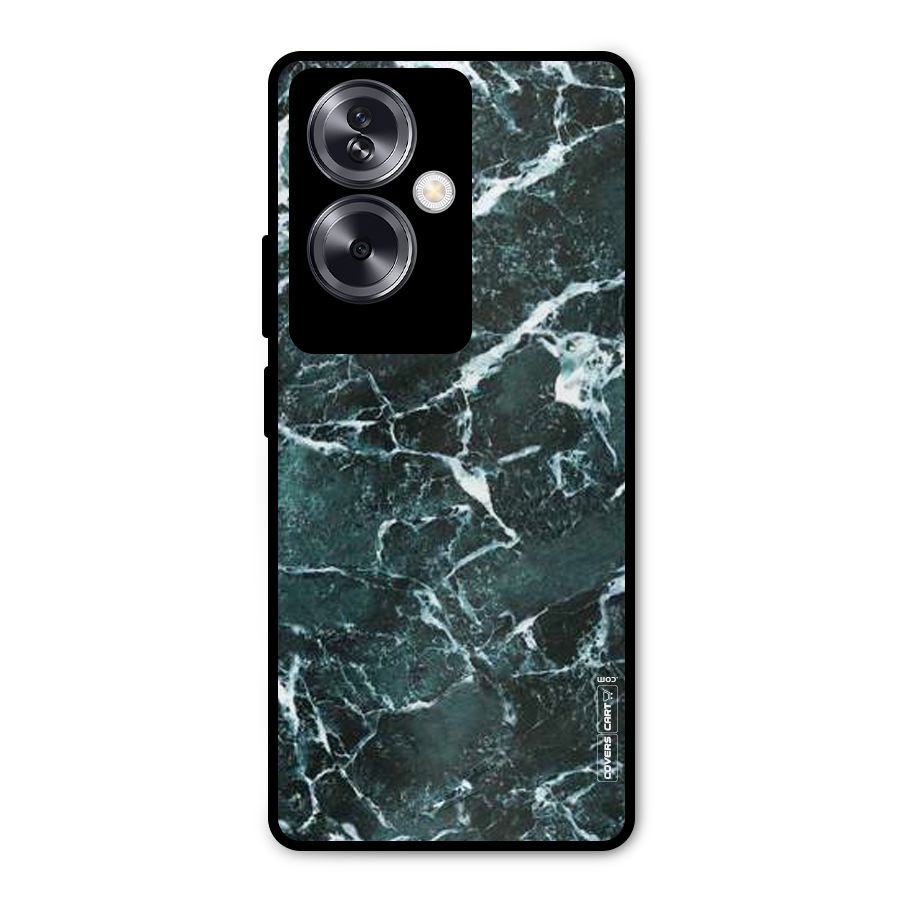 Dark Green Marble Metal Back Case for Oppo A79 5G