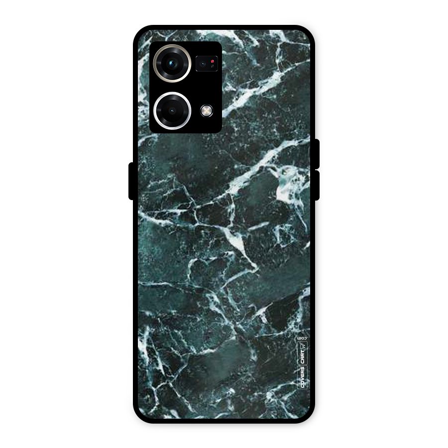 Dark Green Marble Metal Back Case for Oppo F21 Pro 4G