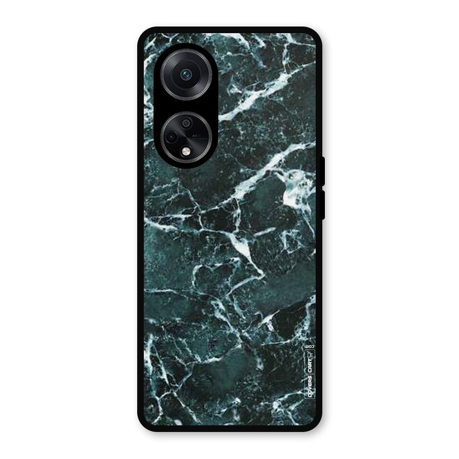 Dark Green Marble Metal Back Case for Oppo F23