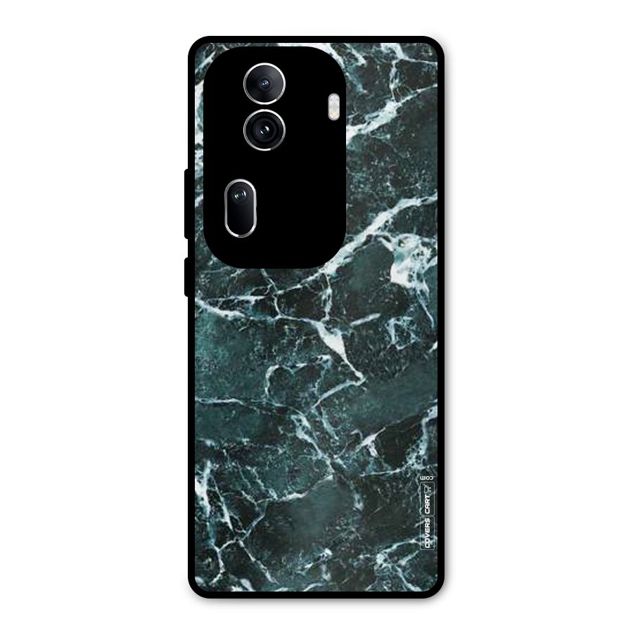 Dark Green Marble Metal Back Case for Oppo Reno11 Pro 5G