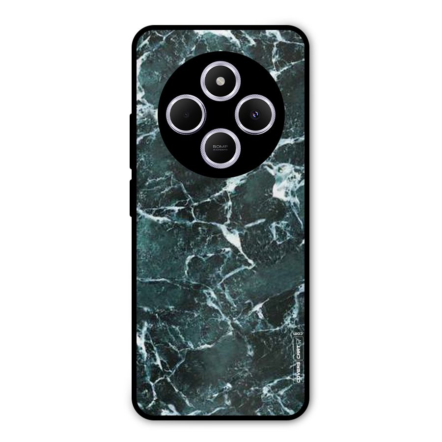 Dark Green Marble Metal Back Case for Poco C75 5G