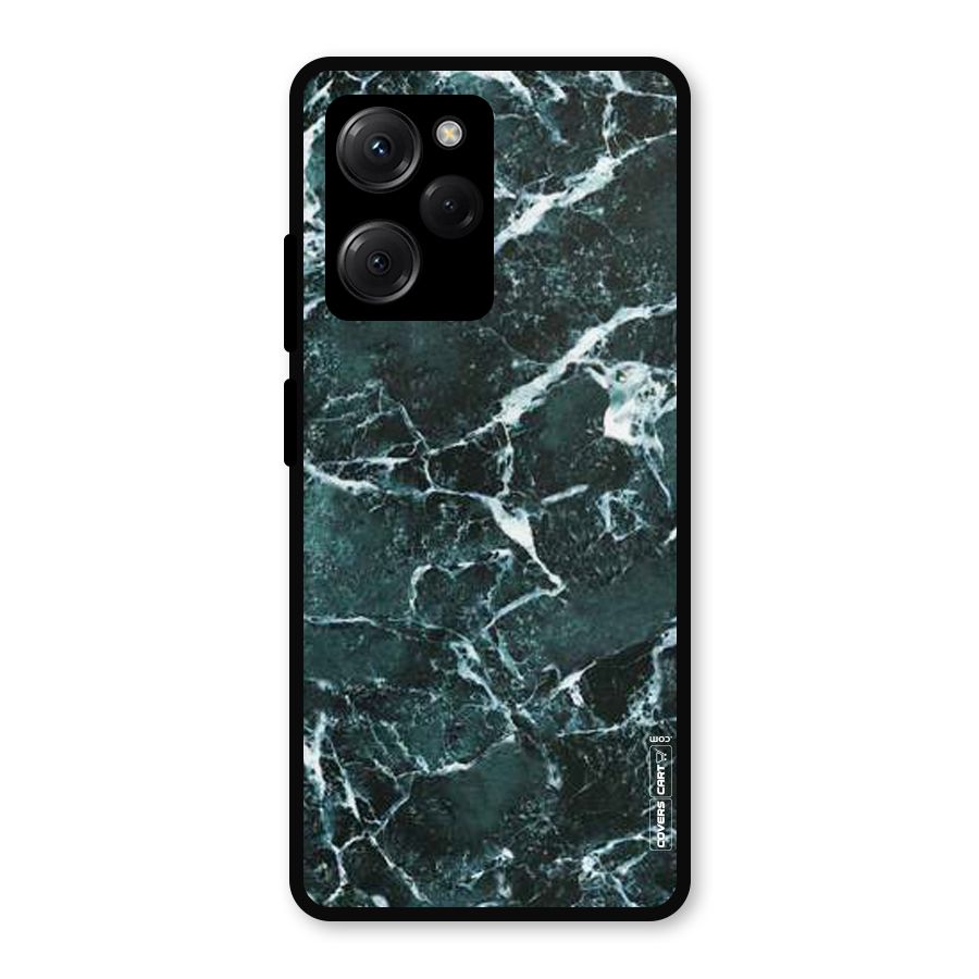 Dark Green Marble Metal Back Case for Poco X5 Pro
