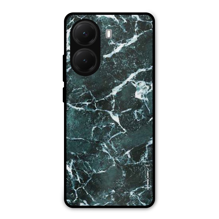 Dark Green Marble Metal Back Case for Poco X7 Pro