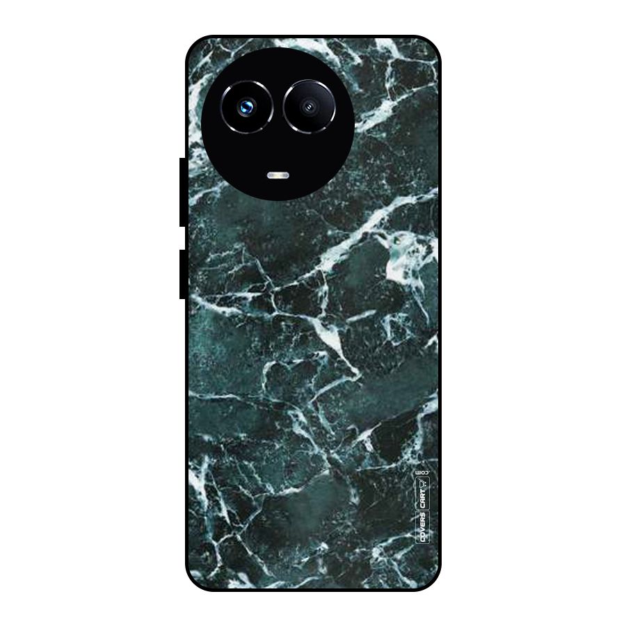 Dark Green Marble Metal Back Case for Realme Narzo 60X