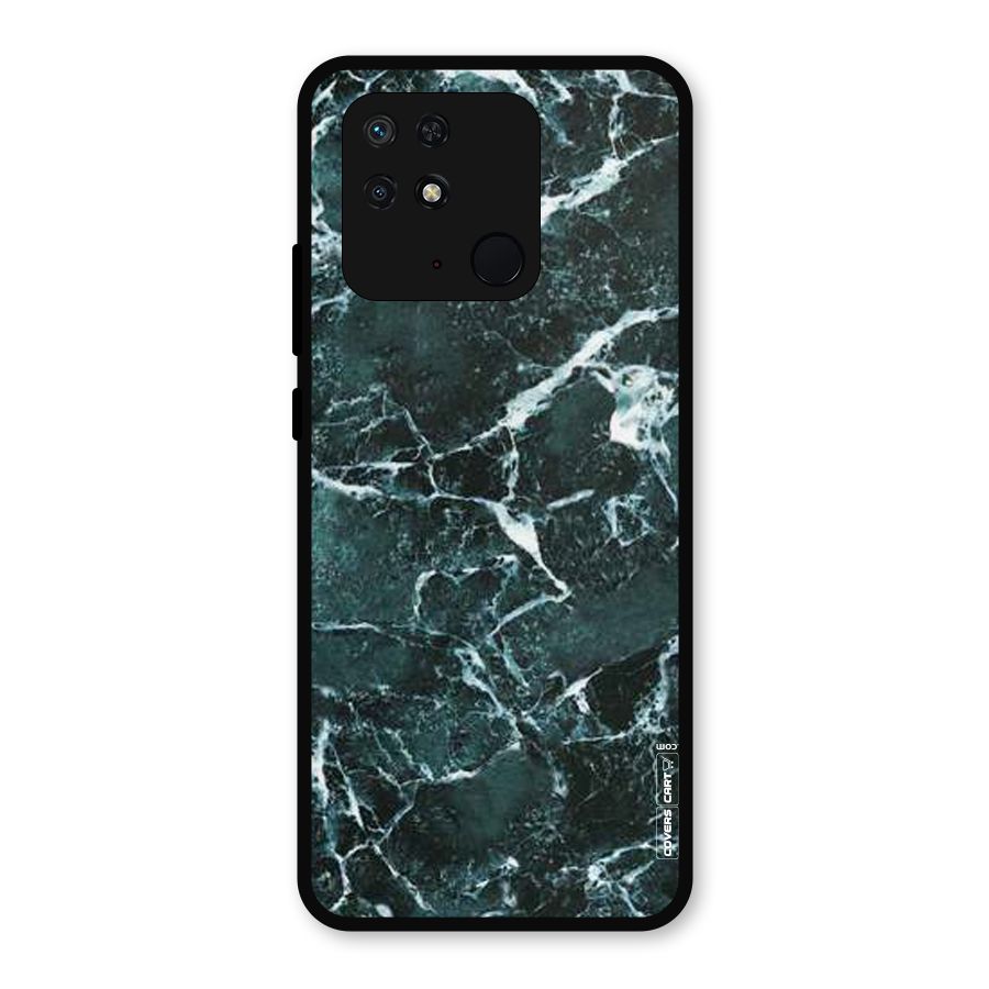 Dark Green Marble Metal Back Case for Redmi 10