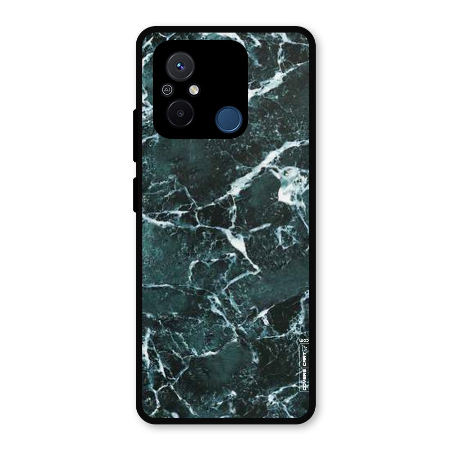 Dark Green Marble Metal Back Case for Redmi 12C