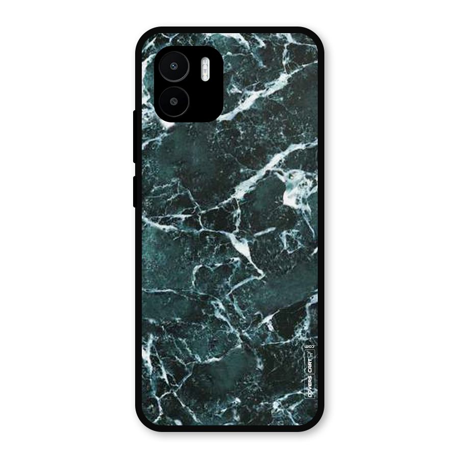 Dark Green Marble Metal Back Case for Redmi A2