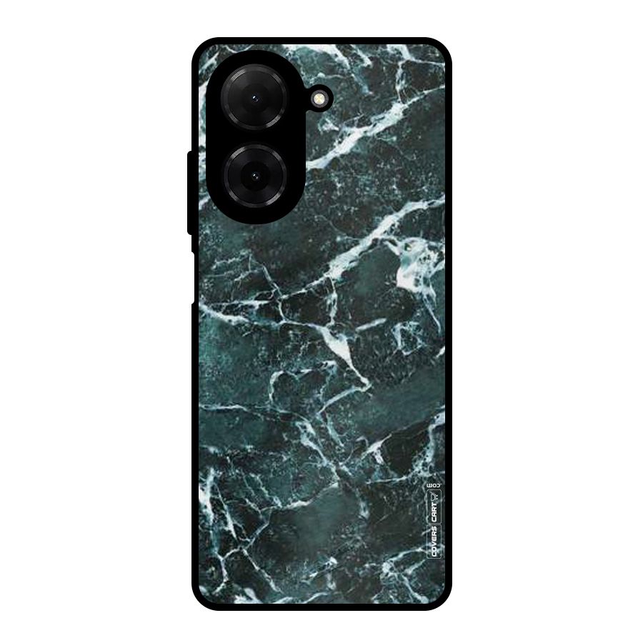 Dark Green Marble Metal Back Case for Redmi A5 4G