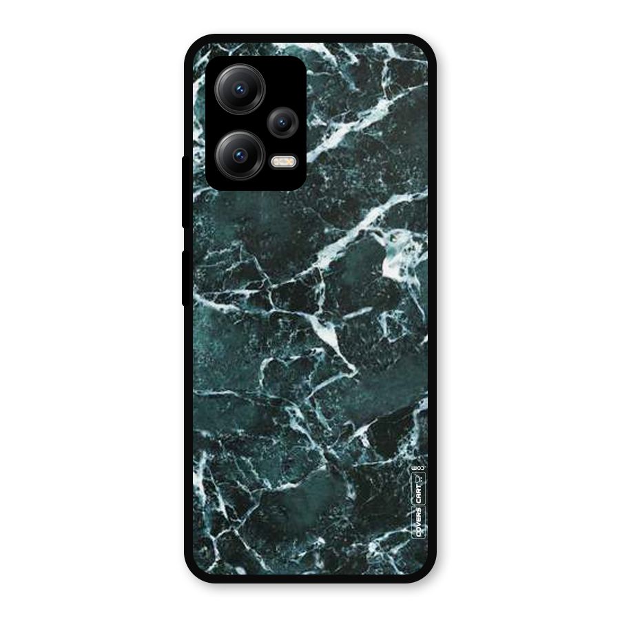 Dark Green Marble Metal Back Case for Redmi Note 12 5G