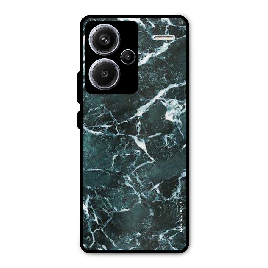 Dark Green Marble Metal Back Case for Redmi Note 13 Pro Plus