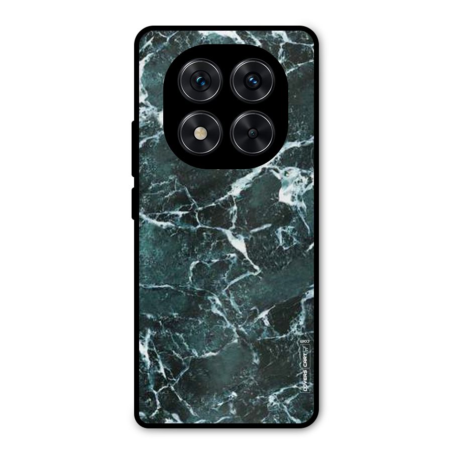 Dark Green Marble Metal Back Case for Redmi Note 14 Pro 5G