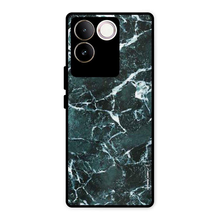 Dark Green Marble Metal Back Case for Vivo T2 Pro