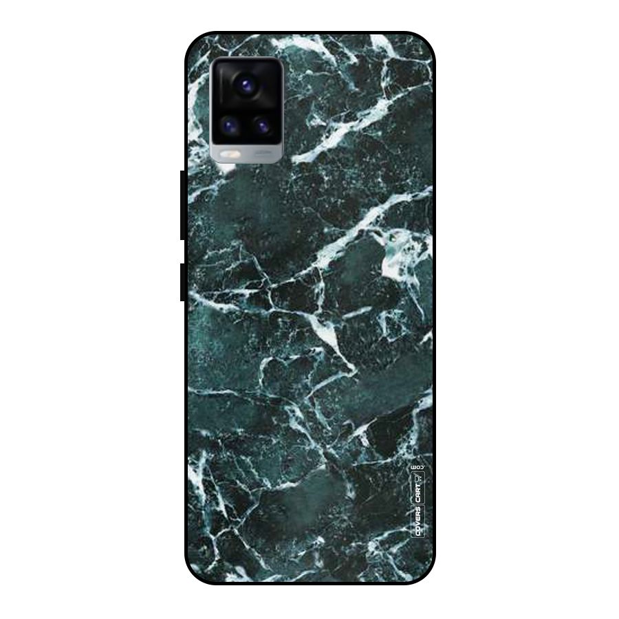 Dark Green Marble Metal Back Case for Vivo V20
