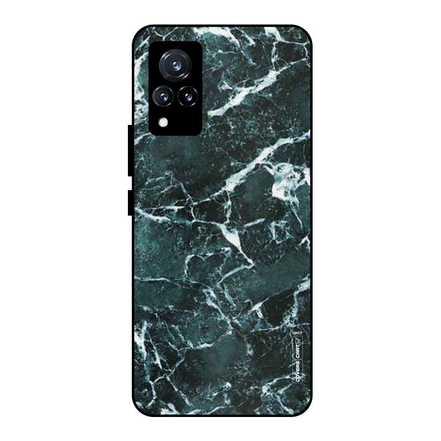 Dark Green Marble Metal Back Case for Vivo V21 5G