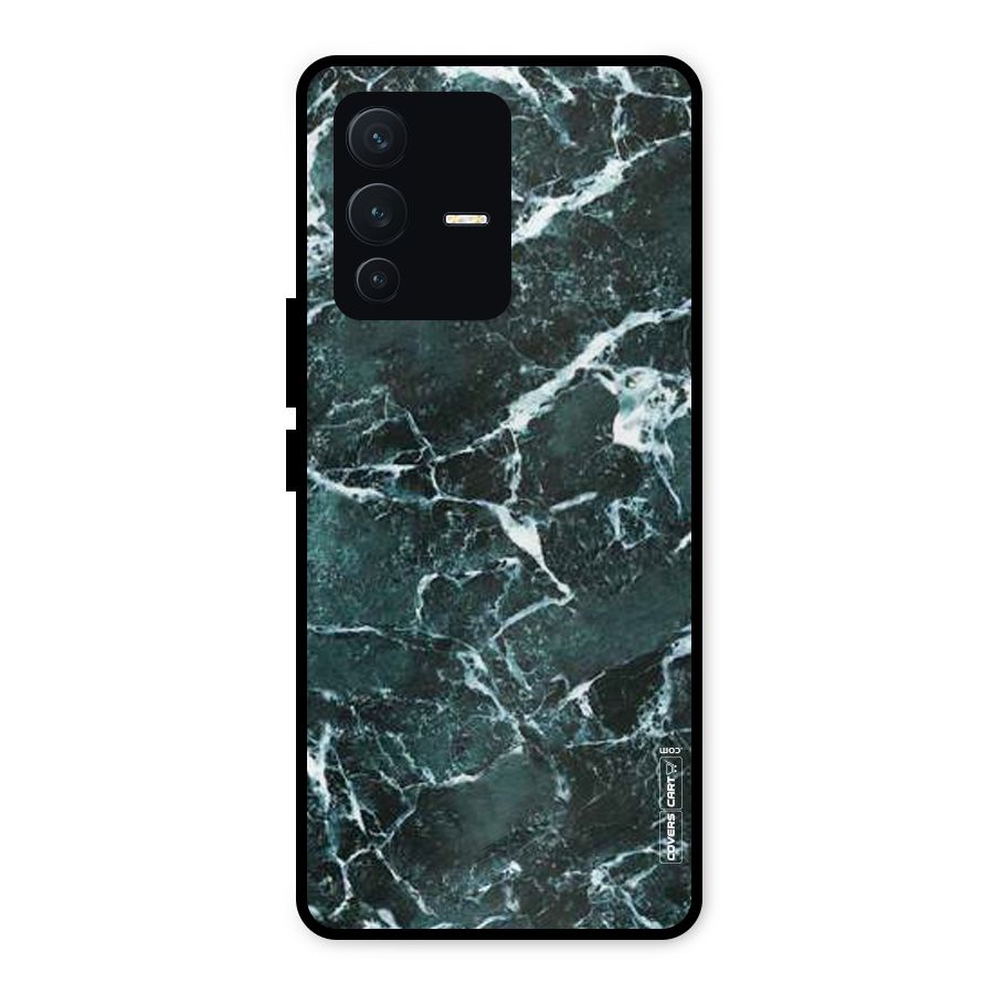 Dark Green Marble Metal Back Case for Vivo V23 5G