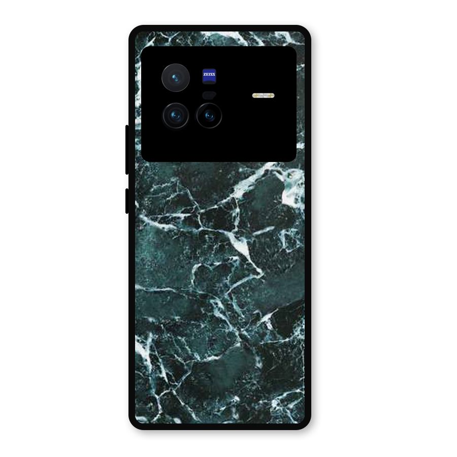 Dark Green Marble Metal Back Case for Vivo X80