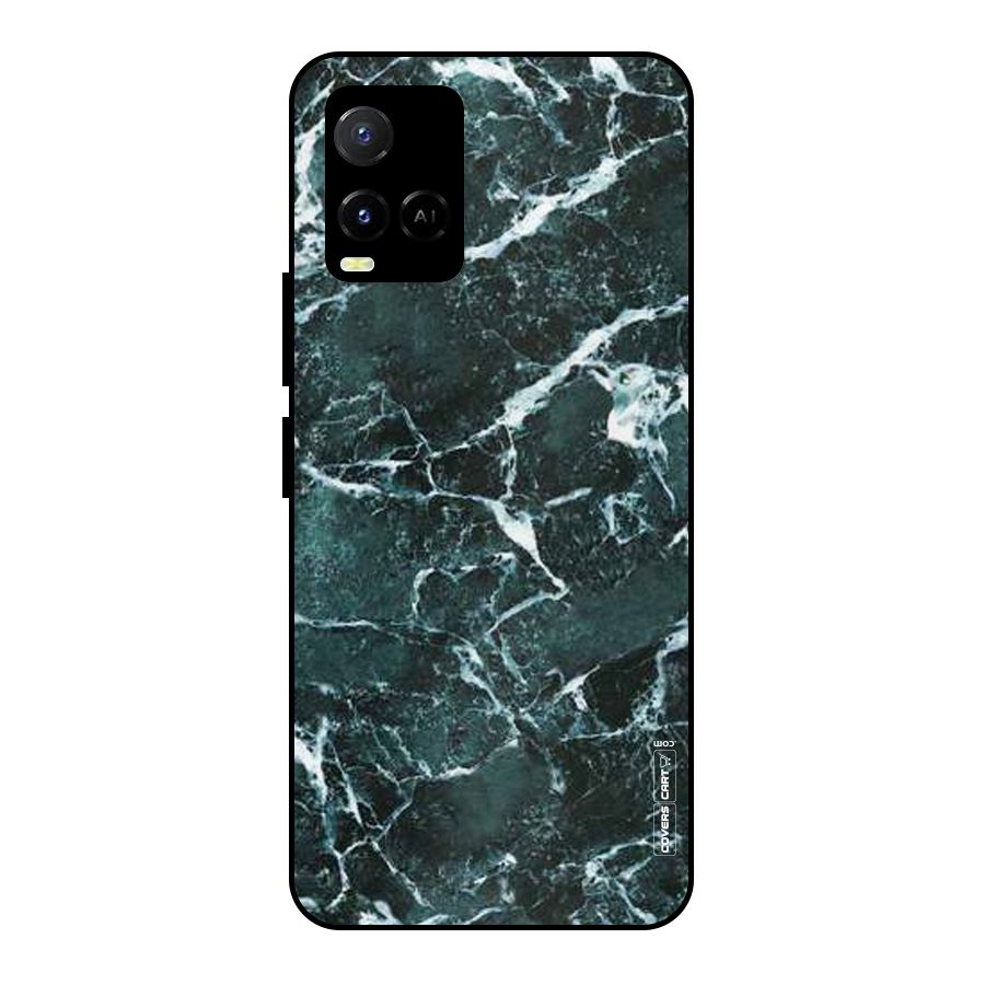 Dark Green Marble Metal Back Case for Vivo Y21