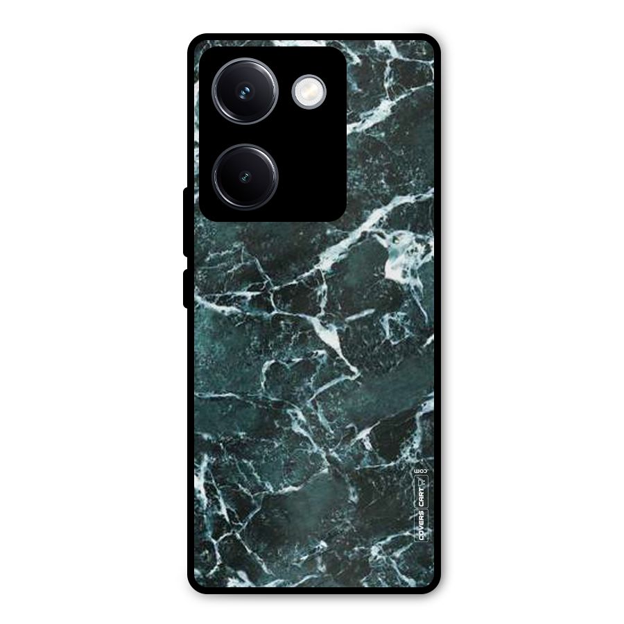 Dark Green Marble Metal Back Case for Vivo Y300 Plus