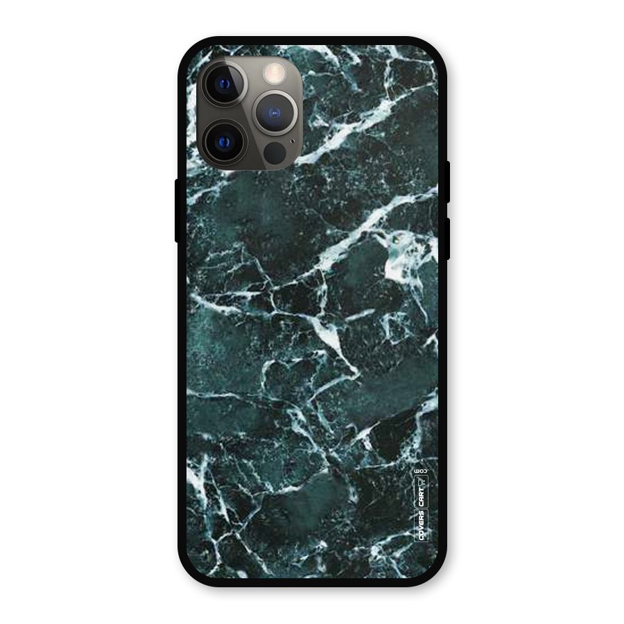 Dark Green Marble Metal Back Case for iPhone 12 Pro