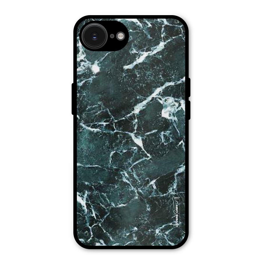 Dark Green Marble Metal Back Case for iPhone 16e