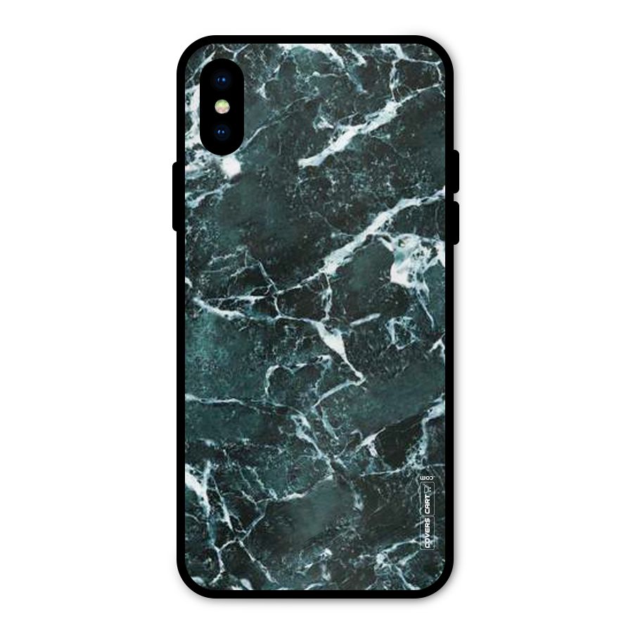 Dark Green Marble Metal Back Case for iPhone X