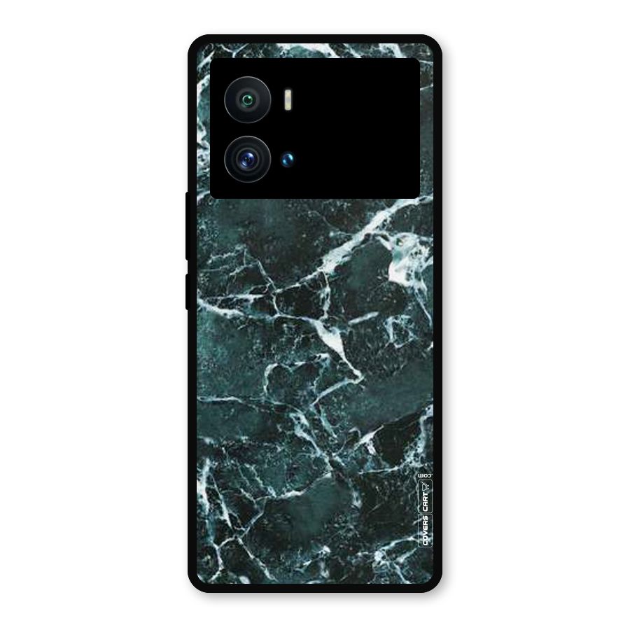 Dark Green Marble Metal Back Case for iQOO 9 Pro