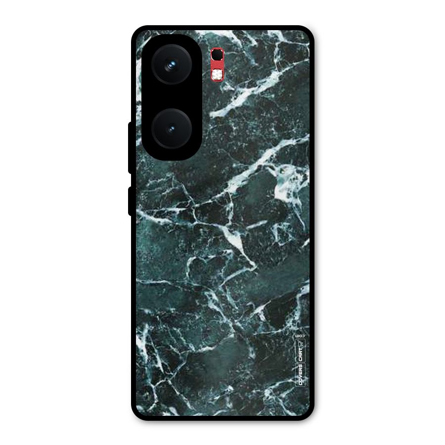 Dark Green Marble Metal Back Case for iQOO Neo 9 Pro