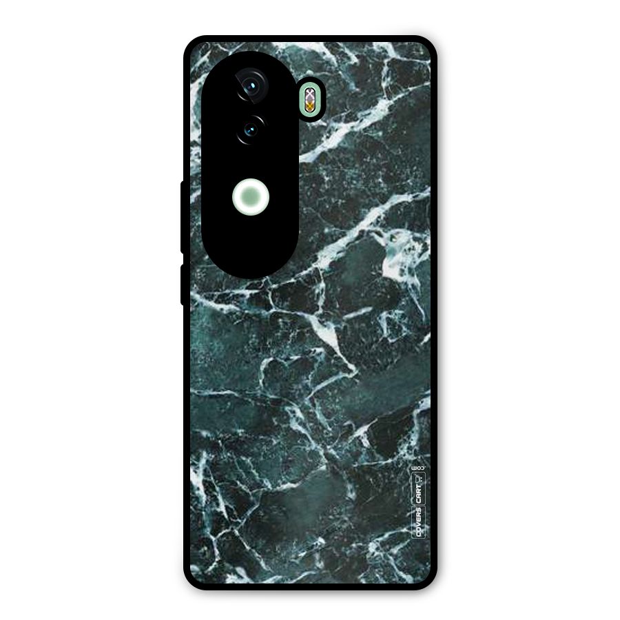 Dark Green Marble Metal Back Case for iQOO Z9s