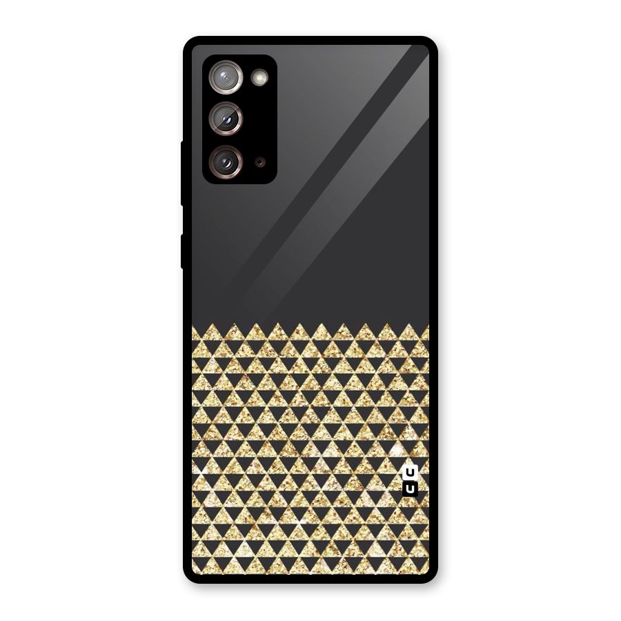 Dark Grey Golden Triangles Glass Back Case for Galaxy Note 20