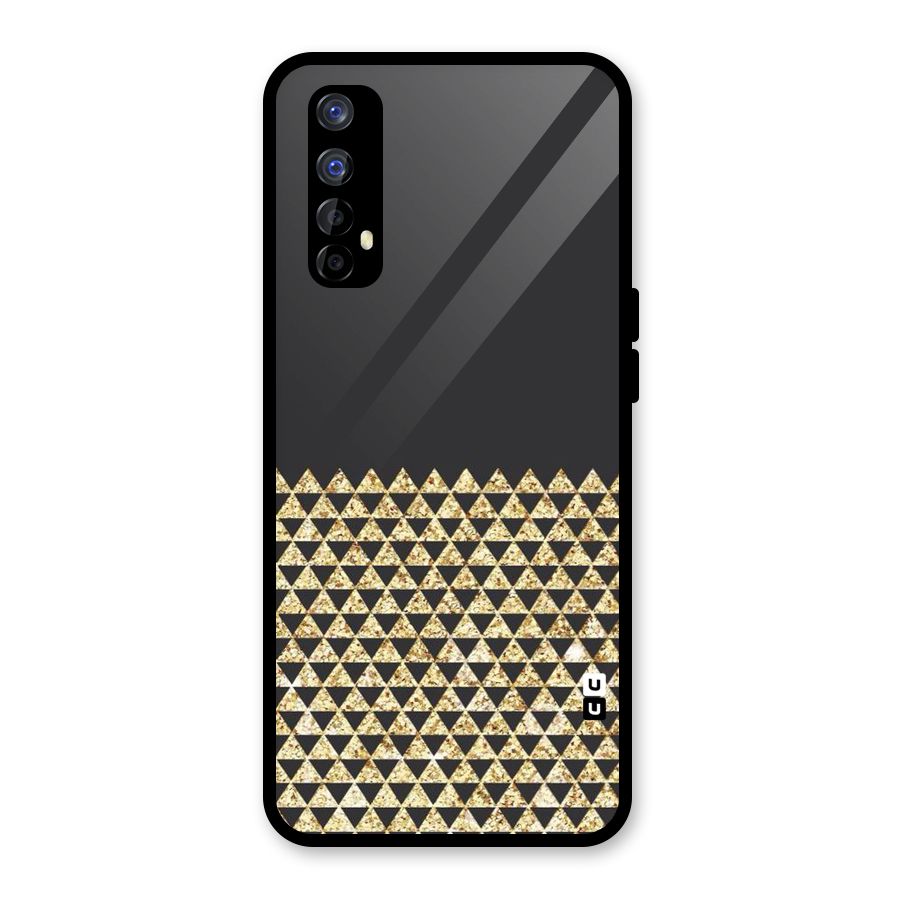 Dark Grey Golden Triangles Glass Back Case for Realme Narzo 20 Pro