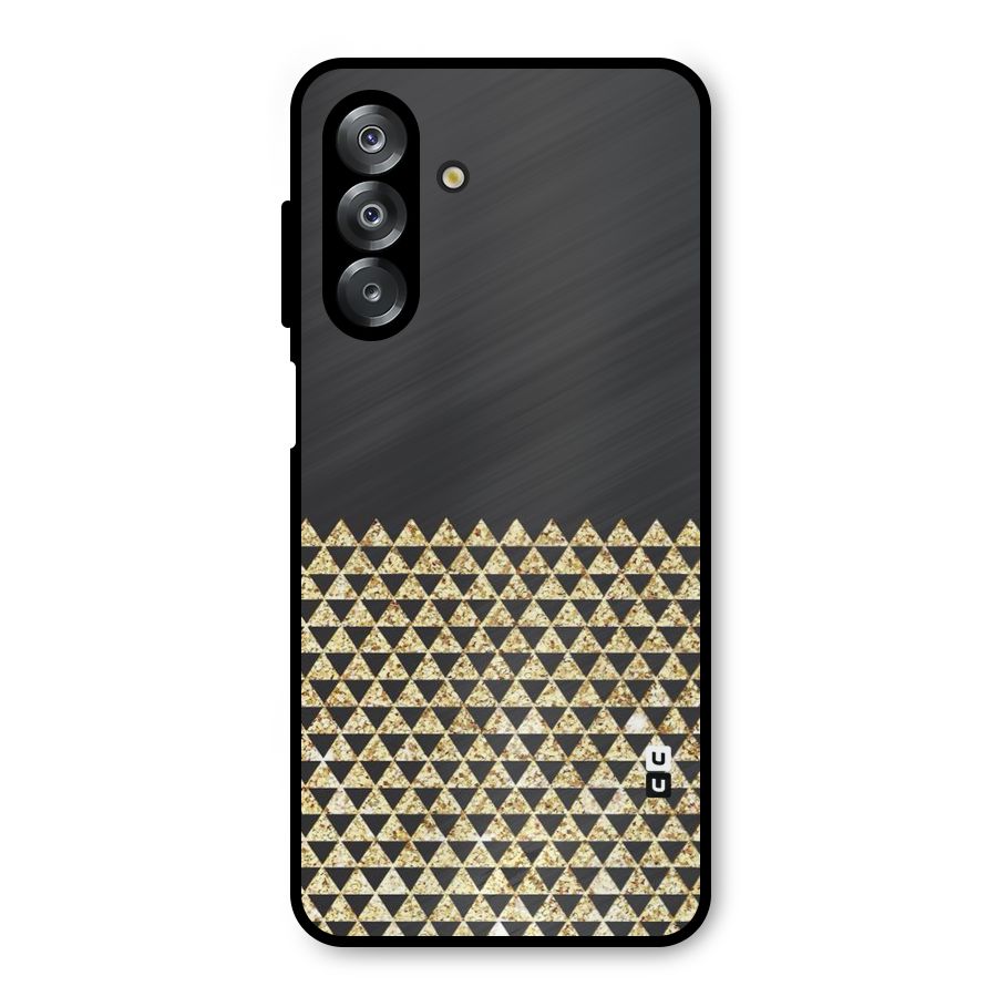 Dark Grey Golden Triangles Metal Back Case for Galaxy A26